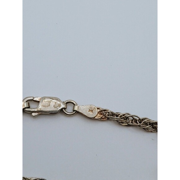 Vintage Italian 925 Sterling Silver Woven Rope Bracelet P.R. Maker’s Mark - Picture 2 of 4